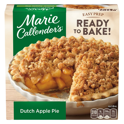 Marie Callender's Dutch Apple Pie, Ready to Bake Frozen Dessert, 38 oz.