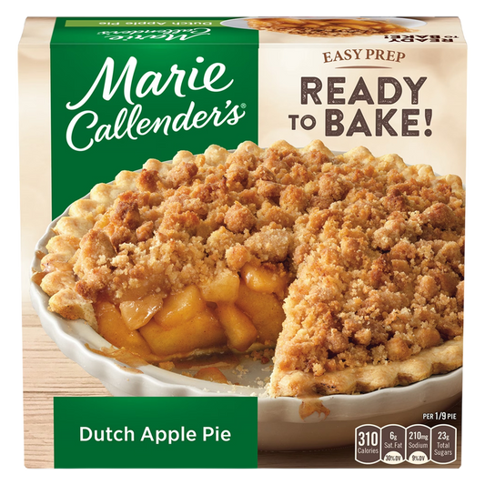 Marie Callender's Dutch Apple Pie, Ready to Bake Frozen Dessert, 38 oz.