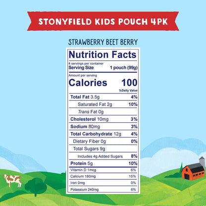 Stonyfield Organic Kids Whole Milk Yogurt Pouches- 4ct