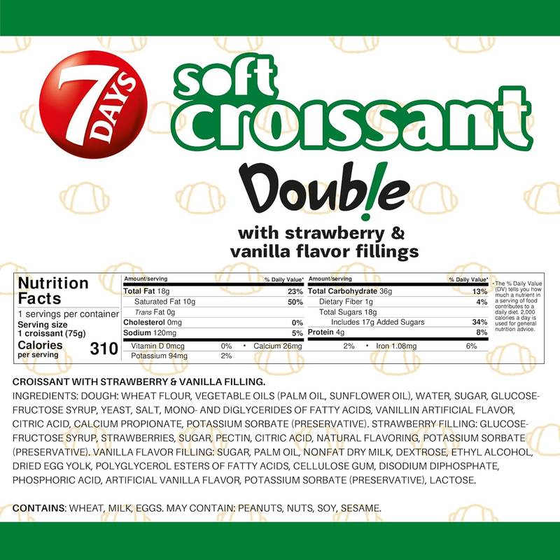 7 Days Croissant Strawberry Vanilla, 3oz