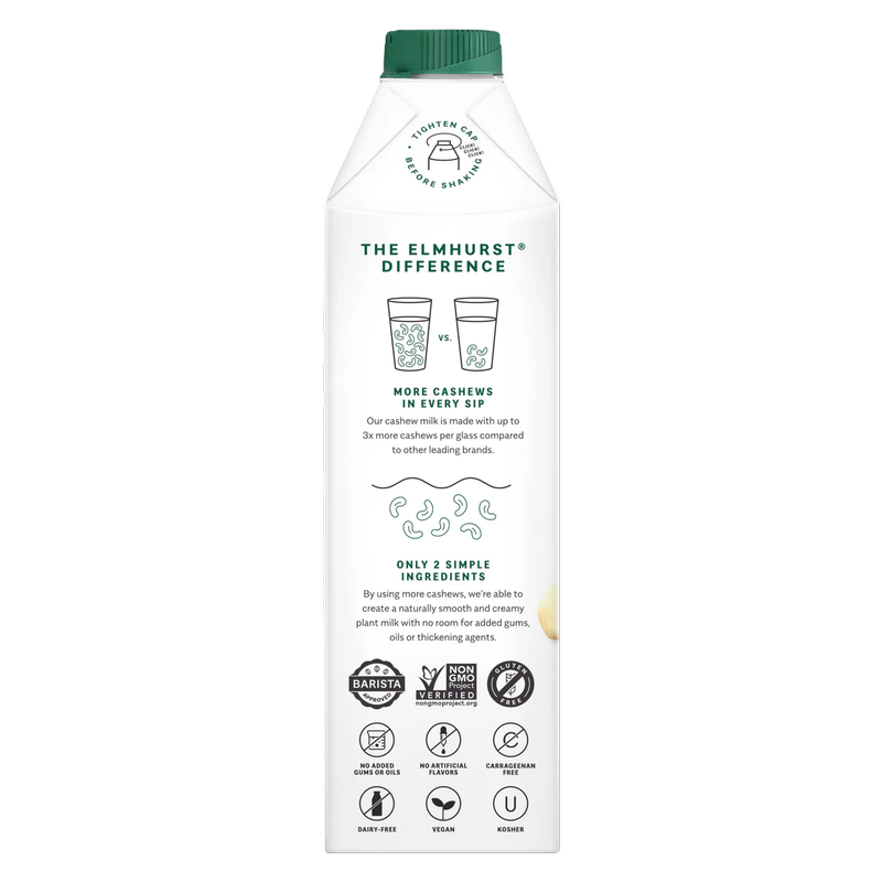 Elmhurst Unsweetened Cashew Milk 32oz Ctn