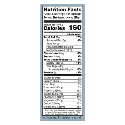 Wonderful Lightly Salted No Shell Pistachios 6oz