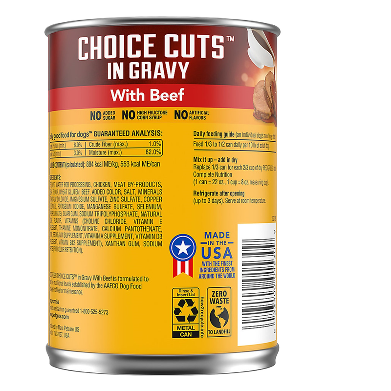 Pedigree Choice Cuts in Gravy with Beef Wet Dog Food, 13.2oz.