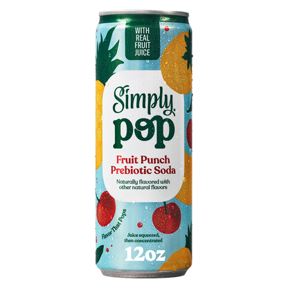 Simply Pop Fruit Punch Prebiotic Soda 12oz Can