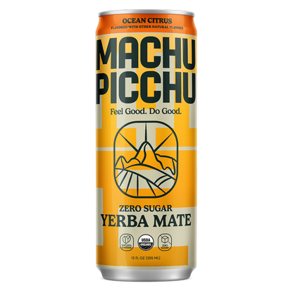 Machu Picchu Ocean Citrus Energy Organic Yerba Mate Zero Sugar 12oz Can