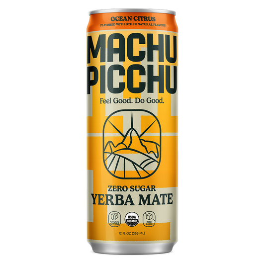 Machu Picchu Ocean Citrus Energy Organic Yerba Mate Zero Sugar 12oz Can
