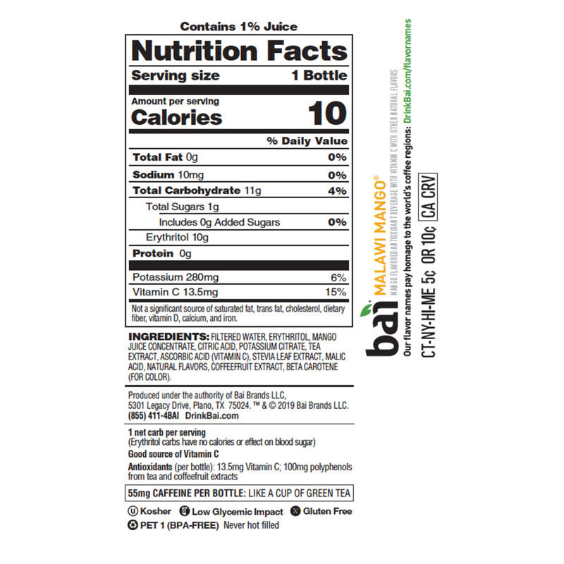 Bai Malawi Mango Antioxidant Infused Water 18oz