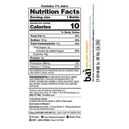 Bai Malawi Mango Antioxidant Infused Water 18oz