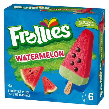 Frollies Watermelon Fruity Ice Pops, 6ct