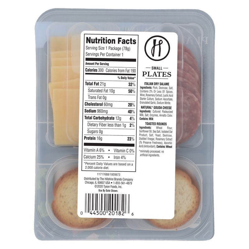 Hillshire Snacking Protein Small Plates Italian Dry Salame & Gouda Cheese - 2.76oz