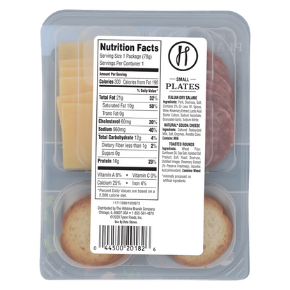 Hillshire Snacking Protein Small Plates Italian Dry Salame & Gouda Cheese - 2.76oz