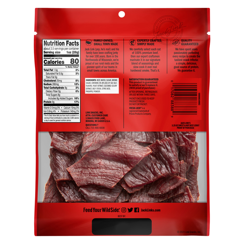 Jack Link's Sweet & Hot Beef Jerky 3.25oz