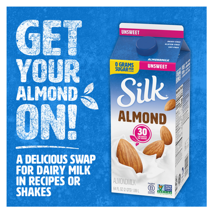 Silk Unsweetened Almond Milk 1/2 Gallon