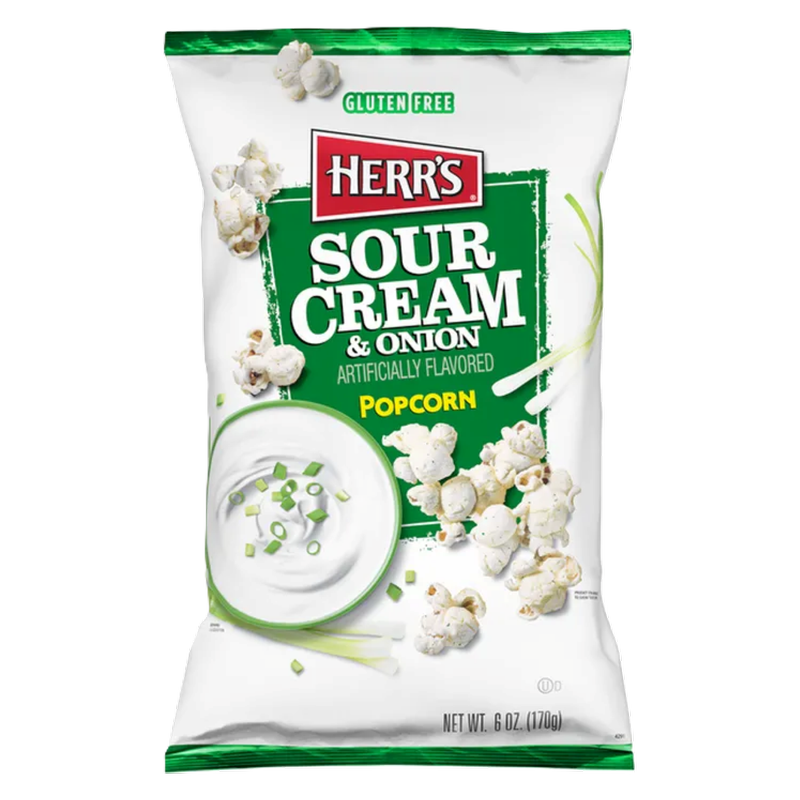 Herr's Sour Cream and Onion Popcorn, 6 oz