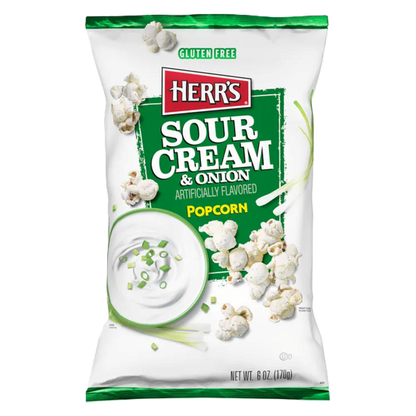 Herr's Sour Cream and Onion Popcorn, 6 oz