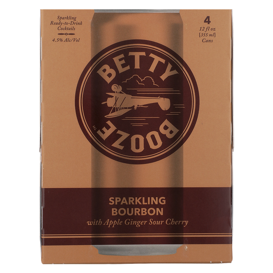 Betty Booze Sparkling Bourbon Apple Ginger 4pk 12oz Can