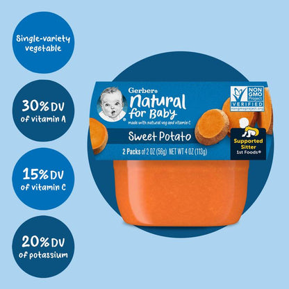 Gerber 1st Foods Sweet Potato Baby Food, 2oz. 2-Pack