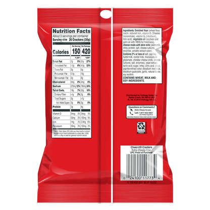 Cheez-It Extra Cheesy Snack Crackers 3oz