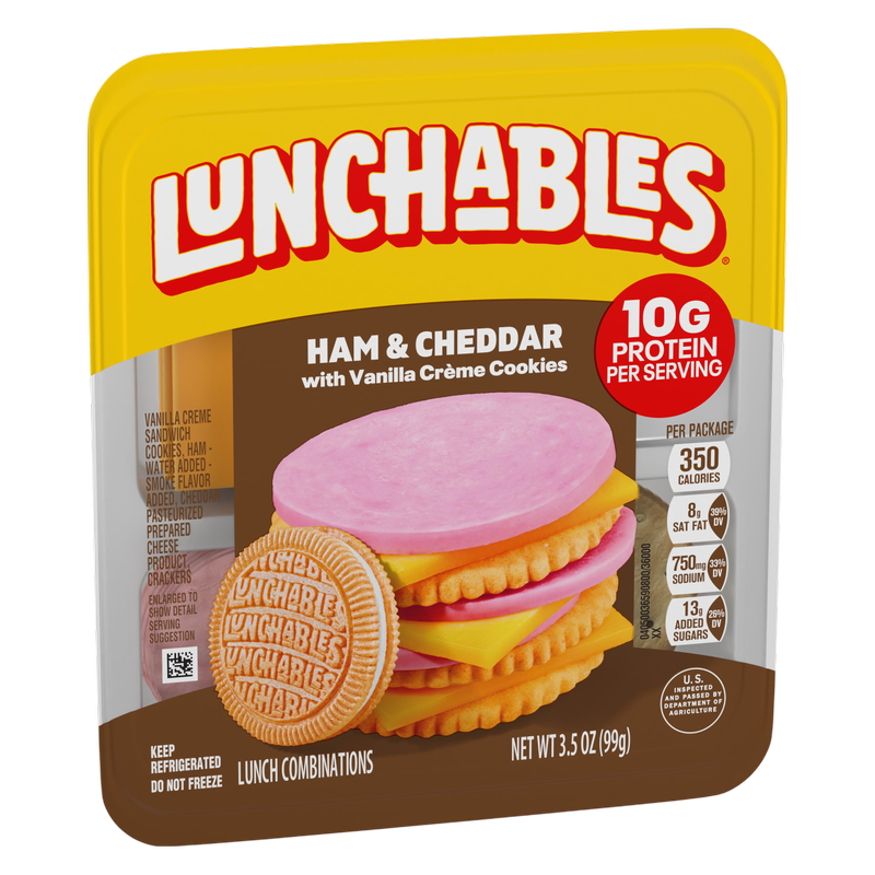 Lunchables Ham & Cheddar Cheese Cracker Stackers Vanilla Creme Cookies - 3.5oz