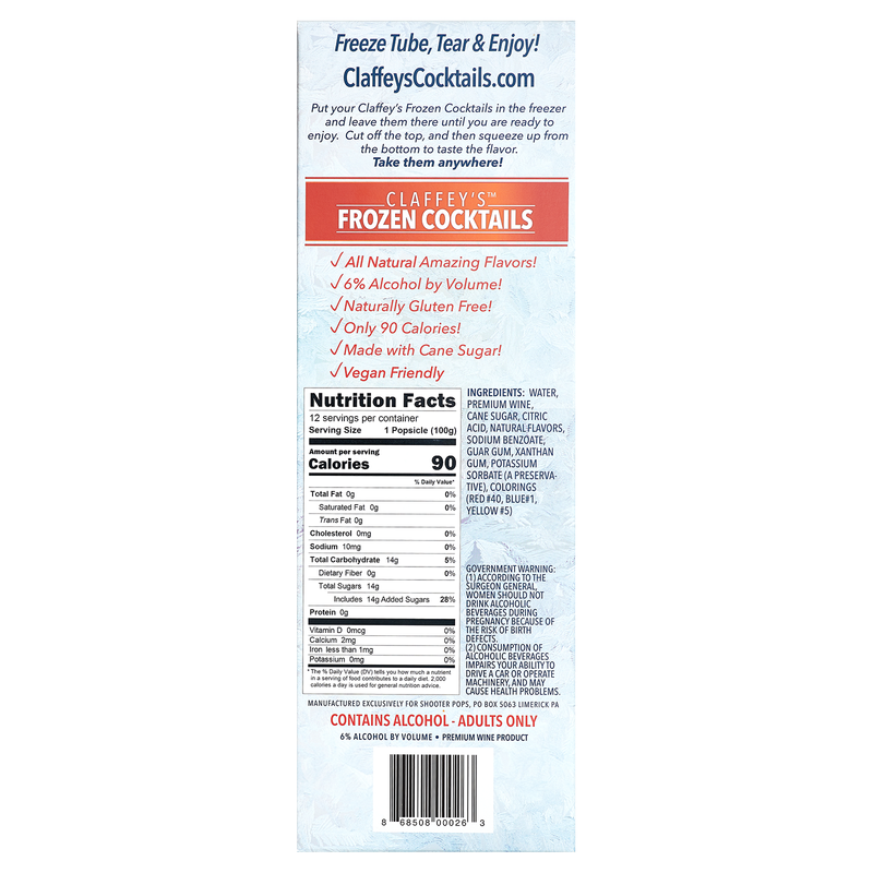 Claffeys Adult Frozen Cocktails 12ct 6.0% ABV