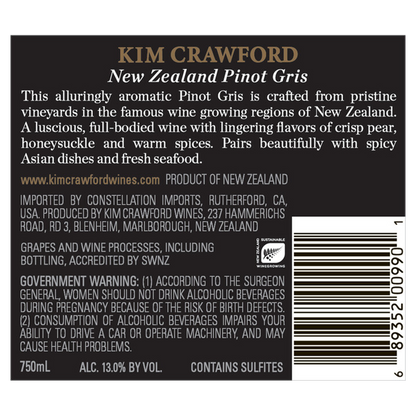 Kim Crawford Pinot Gris 750 ml