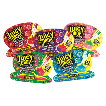 Juicy Drop Gummies Assorted Sweet Gummy Candy & Sour Gel Pen 1ct