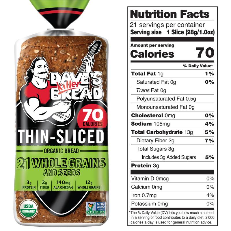 Dave's Killer Bread 21 Whole Grains & Seeds Thin Sliced - 20.5oz