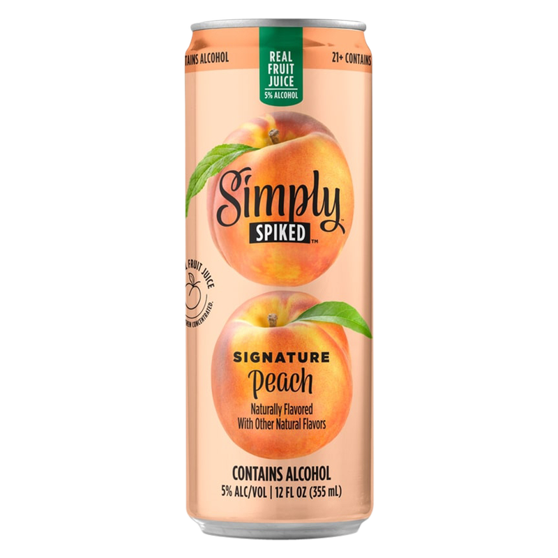 Simply Spiked Peach Signature Peach  Single 12oz Can 5% ABV