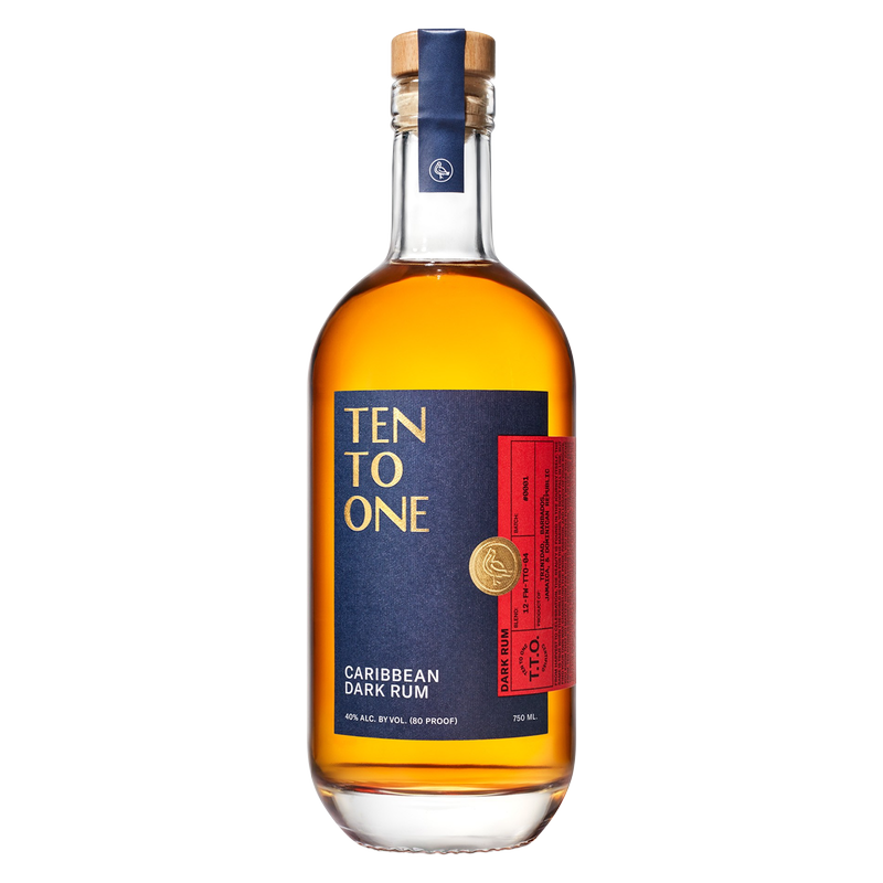 Ten To One Caribbean Dark Rum 750ml (80 Proof)