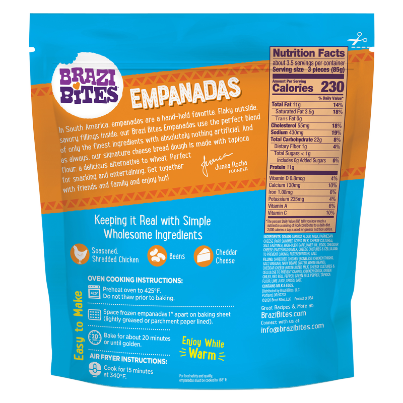 Brazi Bites Frozen Chicken & Cheese Empanadas 10oz