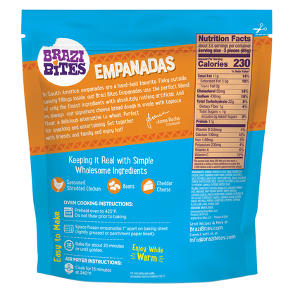 Brazi Bites Frozen Chicken & Cheese Empanadas 10oz