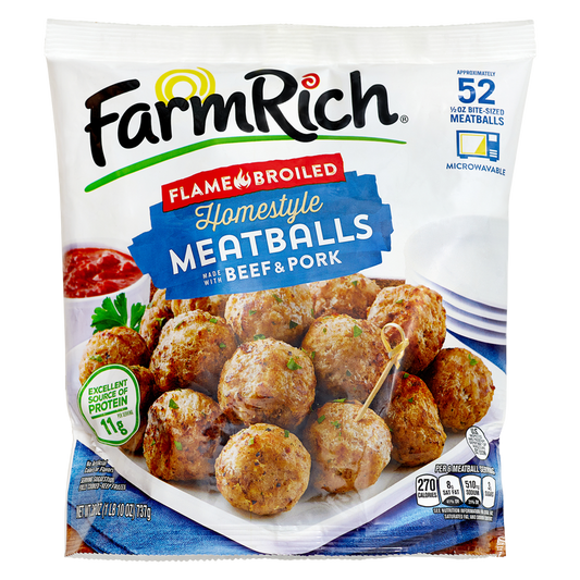 Farm Rich Frozen Homestyle Pork & Beef Meatballs 26oz