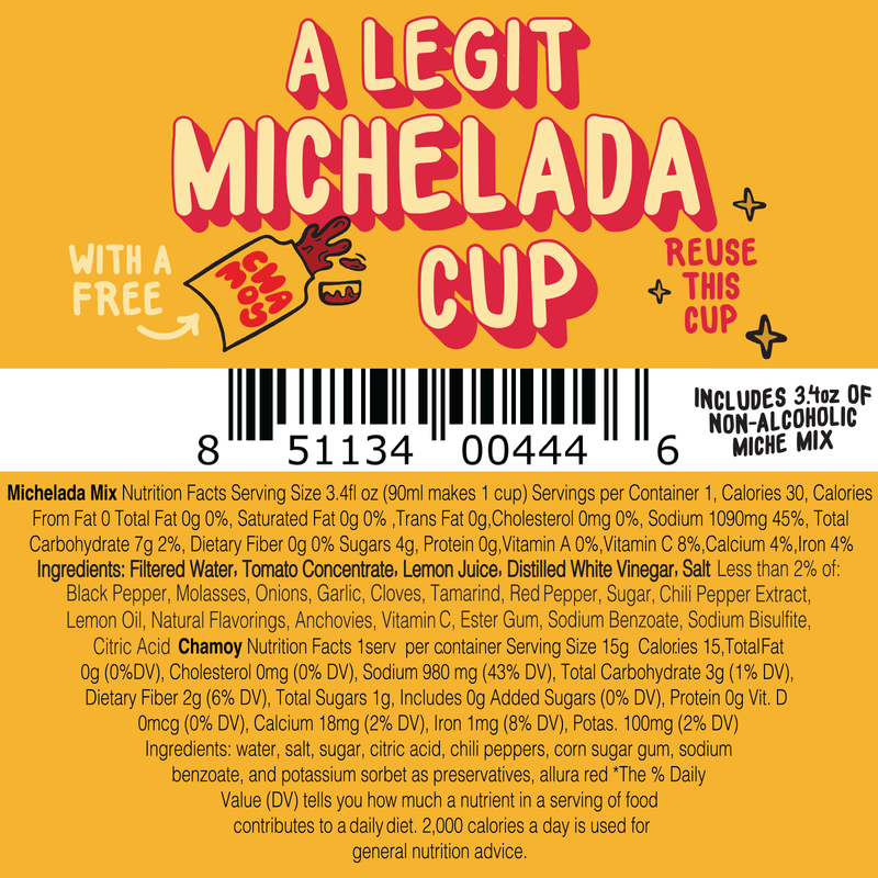 I Love Micheladas' Legit Michelada Cup with Miche Mixer 3.4 oz