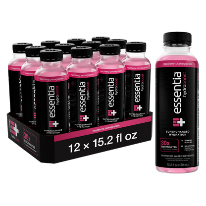 Essentia Hydroboost Raspberry Pomegranate 12pk 15.2oz Bottle- XL