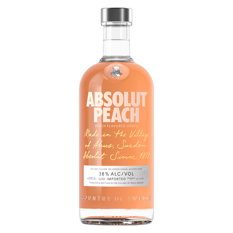 ABSOLUT Peach Flavored Vodka 750ml (76 Proof)