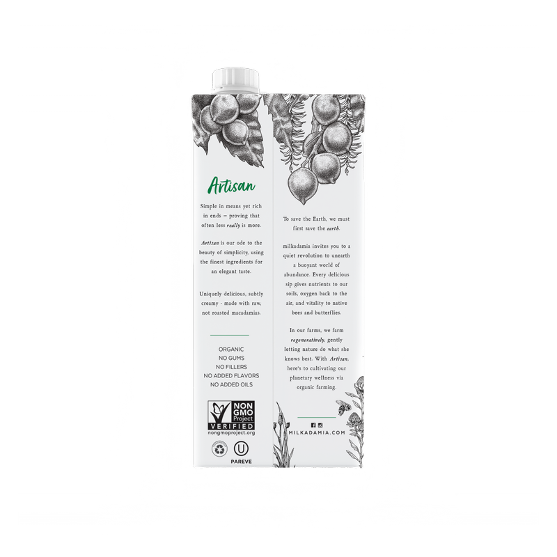 Milkadamia Organic Artisan Macadamia Milk 32oz Carton