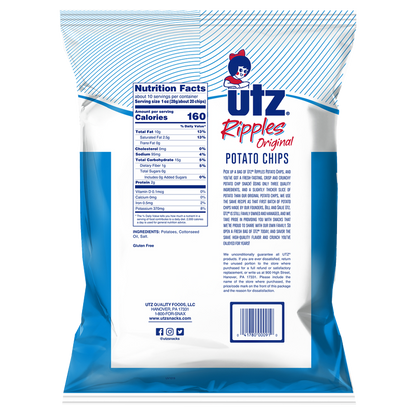 Utz Ripples Original Potato Chips 9.5oz