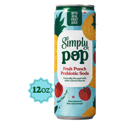 Simply Pop Fruit Punch Prebiotic Soda 12oz Can