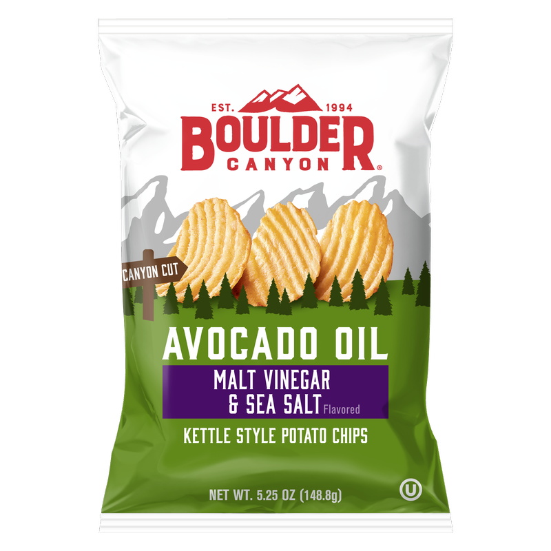 Boulder Canyon Avocado Oil Malt Vinegar and Sea Salt Kettle Potato Chips 5.25oz