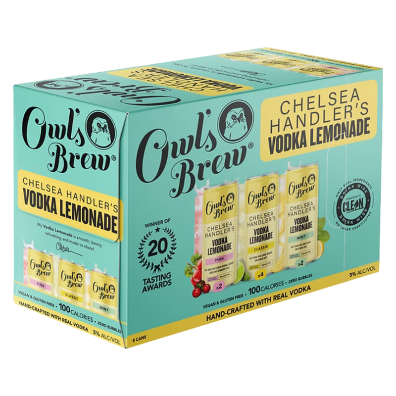 Owl's Brew Variety Vodka Lemonade 8pk 12oz Can 5% ABV