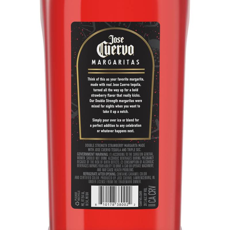 Jose Cuervo Authentic Margarita Double Strength Strawberry Ready to Drink Cocktail 1.75L 20% ABV