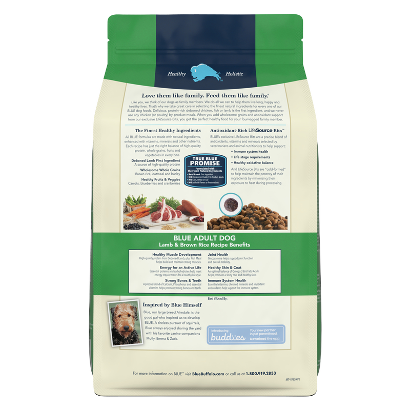 Blue Buffalo Adult Lamb and Brown Rice Dry Dog Food 5lb