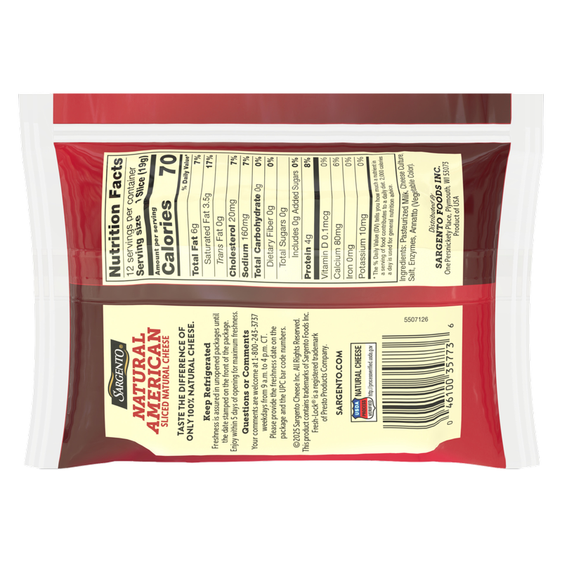 Sargento Natural American Cheese - 12ct