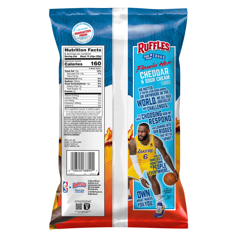 Ruffles Flamin' Hot Cheddar Sour Cream Potato Chips 8oz