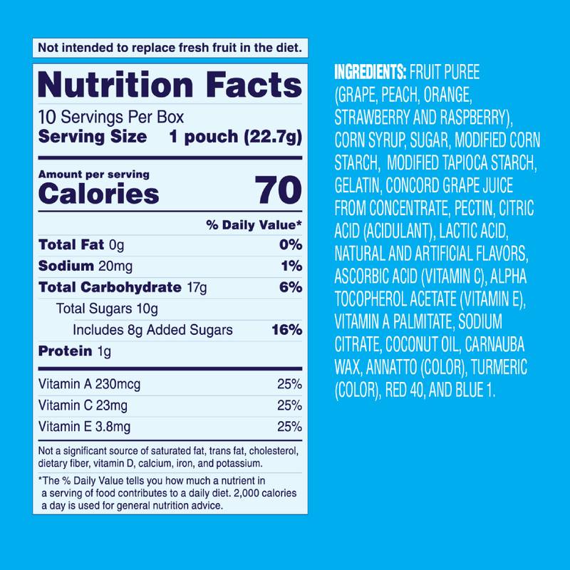 Welch's Fruit Snacks Mixed Fruit, 0.8oz 10ct