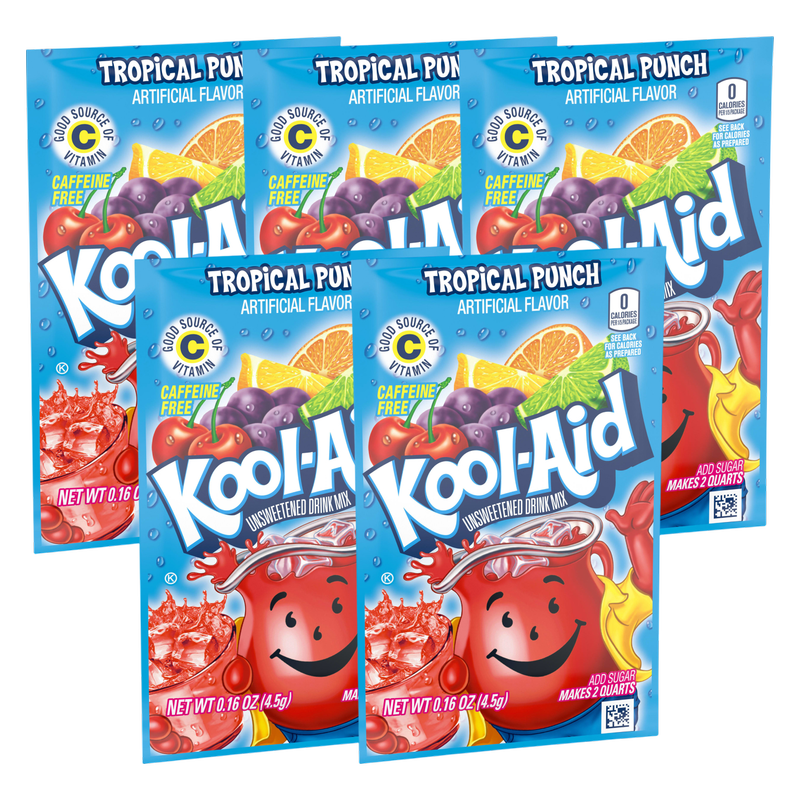 Kool Aid Tropical Punch Powdered Drink Mix Packet 5pk .16oz
