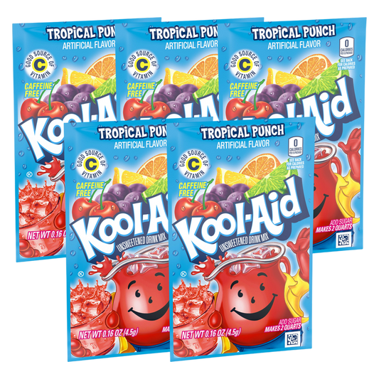 Kool Aid Tropical Punch Powdered Drink Mix Packet 5pk .16oz