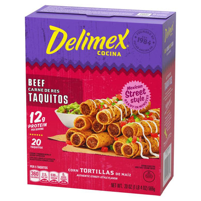 Delimex Beef Taquitos Frozen Snacks, 20ct