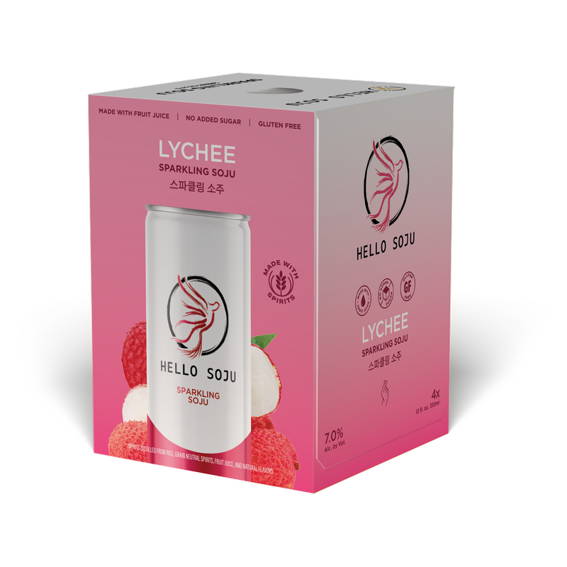 Hello Soju Lychee 12oz 4pk 7%ABV