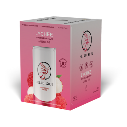 Hello Soju Lychee 12oz 4pk 7%ABV